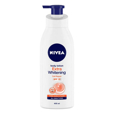Nivea Men Shower Gel, Active Clean Body Wash, Men, 250ml & Body Lotion, Extra Whitening Cell Repair SPF 15, For All Skin Types, 400ml